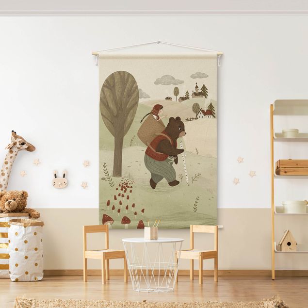 Tapices de pared modernos Anna Lunak Illustration - Masha And The Bear