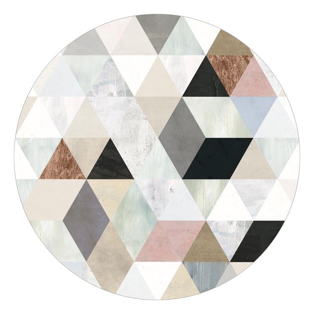 Papel pintado moderno Watercolour Mosaic With Triangles I
