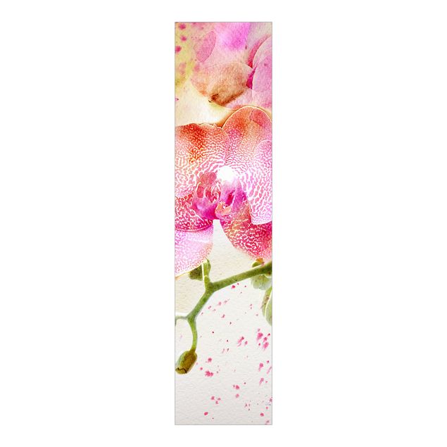 Paneles japoneses flores Watercolour Flowers Orchids