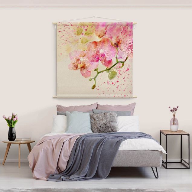 Tapices modernos para pared Watercolour Flowers Orchids