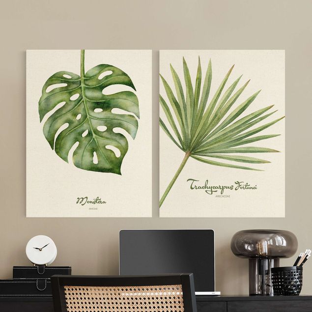 Cuadros tonos verdes Watercolour Botany Duo