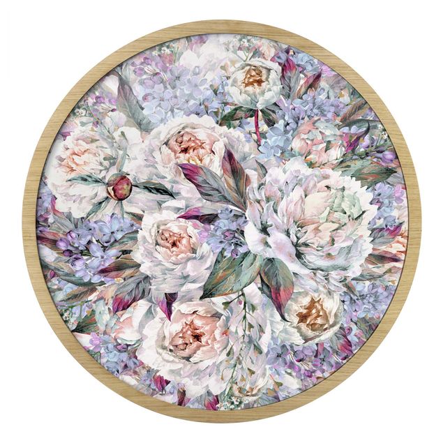 Cuadros modernos Watercolour Lilac Peony Bouquet