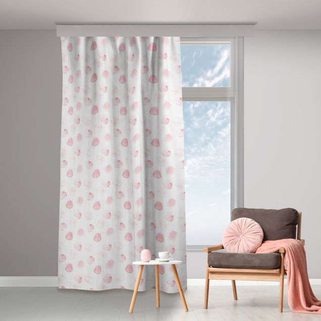 cortinas para sala modernas Watercolour Dots Rosa