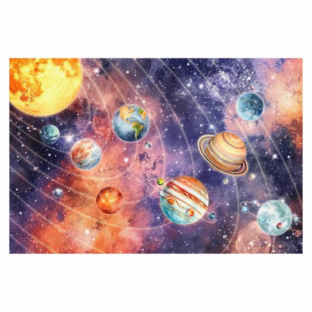 Fotomural - Solar System In Watercolour