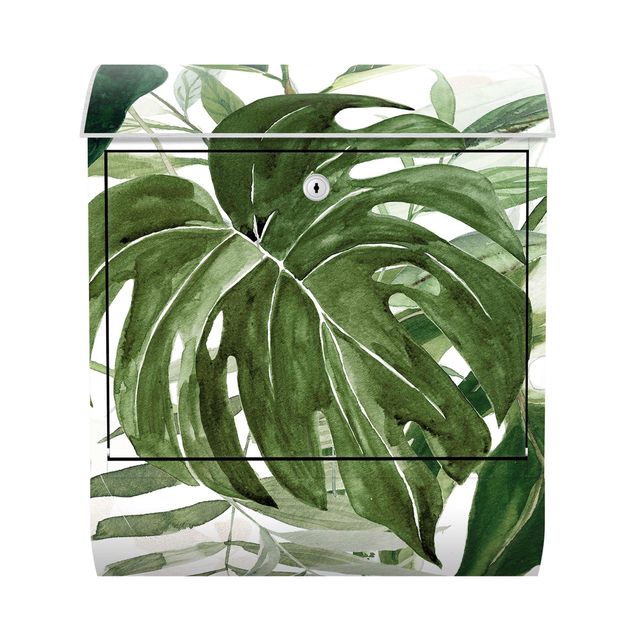 Buzón verde Watercolour Tropical Arrangement With Monstera