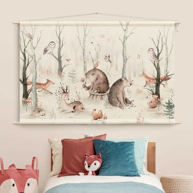 Decoración habitación infantil Watercolour Forest Animal Friends
