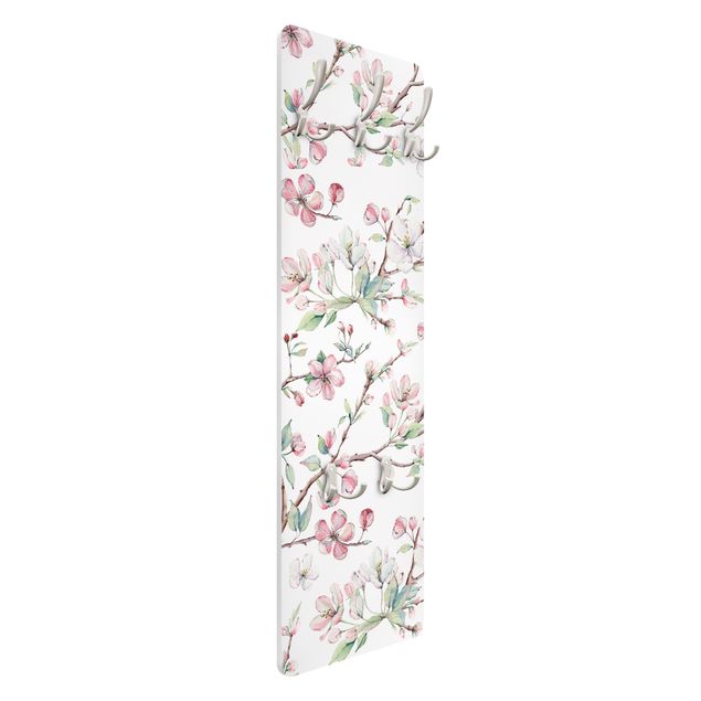 Percheros de pared Watercolour Branches Of Apple Blossom In Light Pink And White