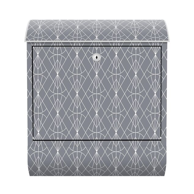 Buzón gris Art Deco Diamond Pattern In Front Of Gray XXL
