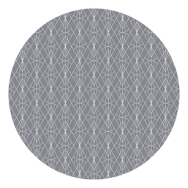 Papel pintado vintage Art Deco Diamond Pattern In Front Of Grey XXL