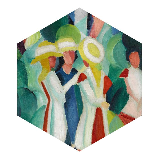 Papel pintado hexagonal August Macke - Three Girls