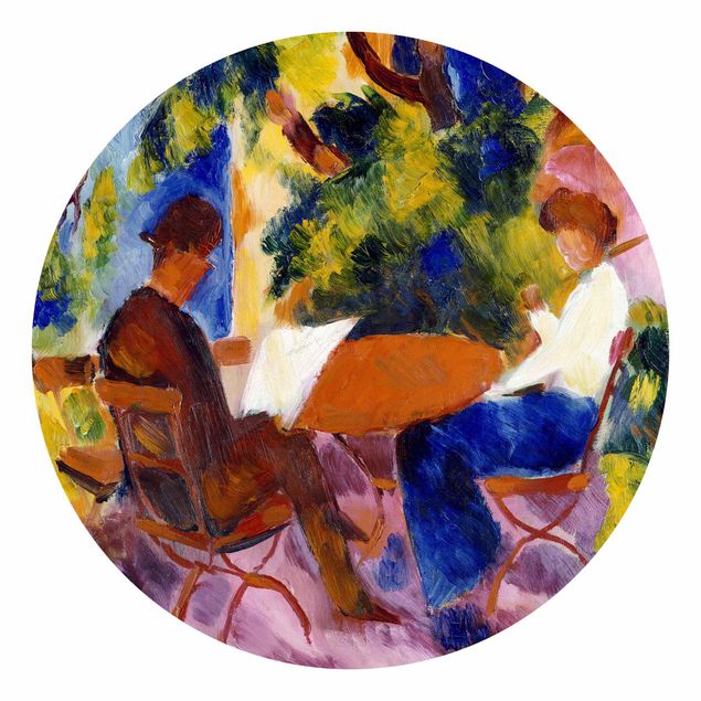 Estilos artísticos August Macke - Couple At The Garden Table
