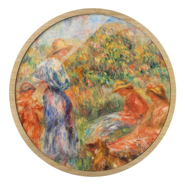 Cuadros redondos modernos Auguste Renoir - Three Women And Child In A Landscape