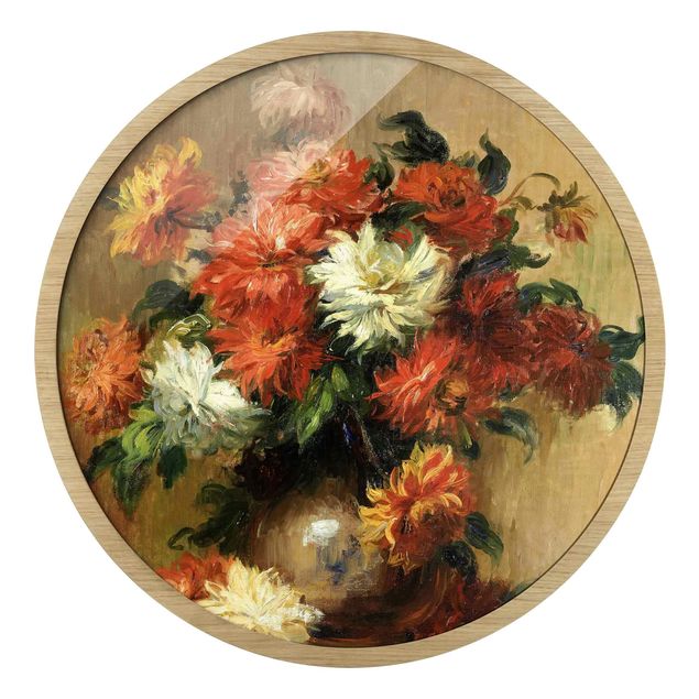 Pósters enmarcados flores Auguste Renoir - Still Life With Dahlias