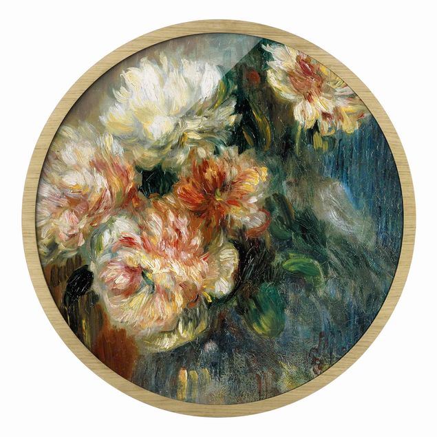 Pósters enmarcados flores Auguste Renoir - Vase Of Peonies