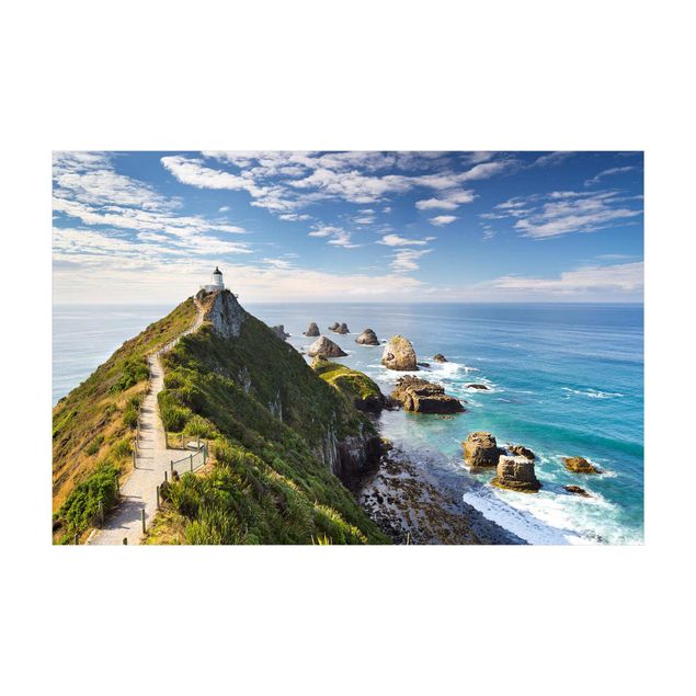Alfombra natural Nugget Point Lighthouse And Sea New Zealand