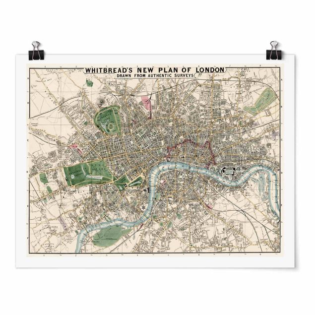 Póster mapamundi Vintage Map London