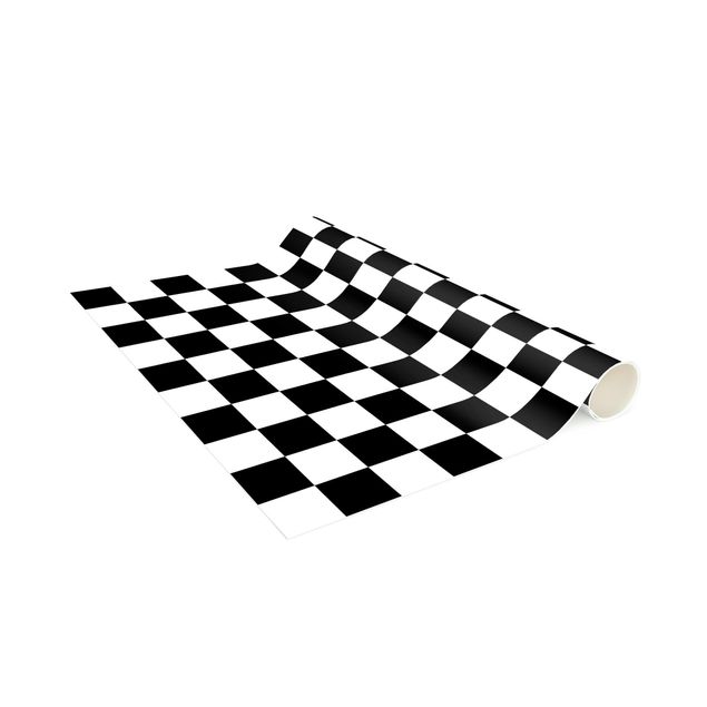 Alfombra ajedrez Geometrical Pattern Chessboard Black And White