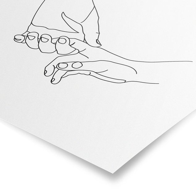 Cuadros en blanco y negro Tender Hands Line Art