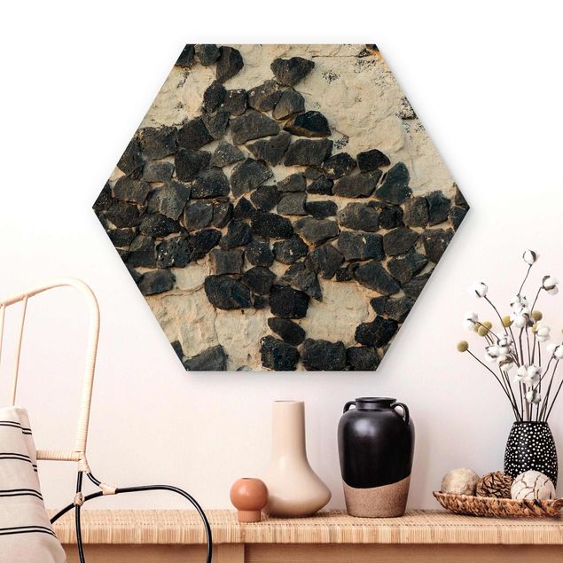 Decoración de cocinas Wall With Black Stones