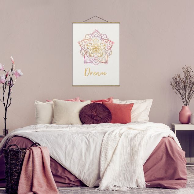Cuadros de patrones Mandala Illustration Dream Gold Rose