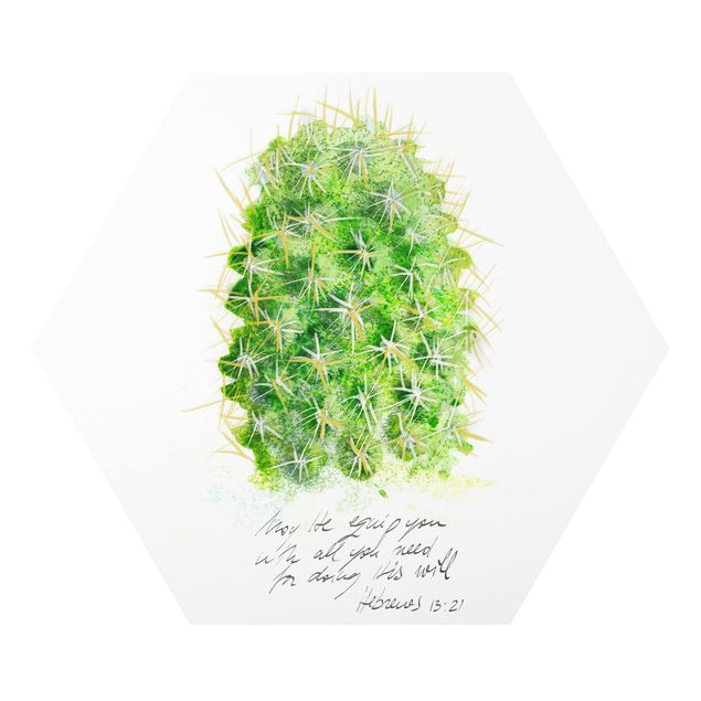 Cuadros tonos verdes Cactus With Bibel Verse I
