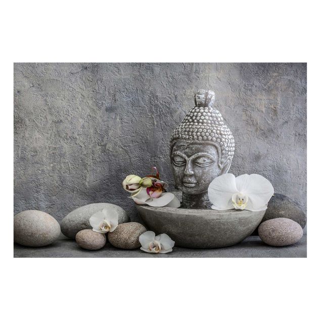 Decoración en la cocina Zen Buddha, Orchid And Stone