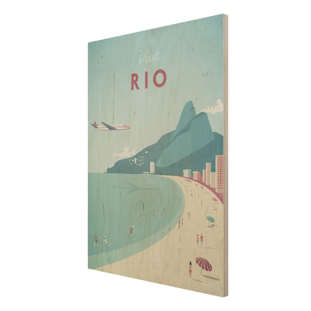 Cuadros de madera playas Travel Poster - Rio De Janeiro