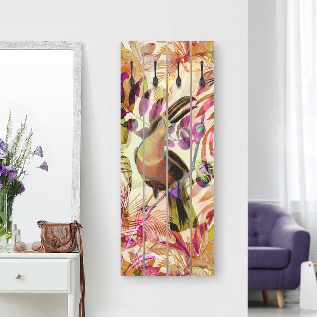 Percheros de pared de flores Colourful Collage - Toucan