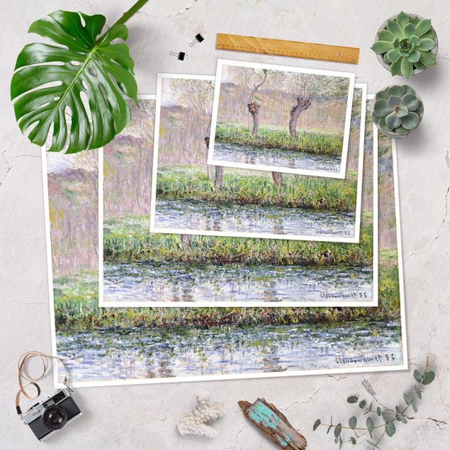 Póster paisaje Claude Monet - Willow Trees Spring