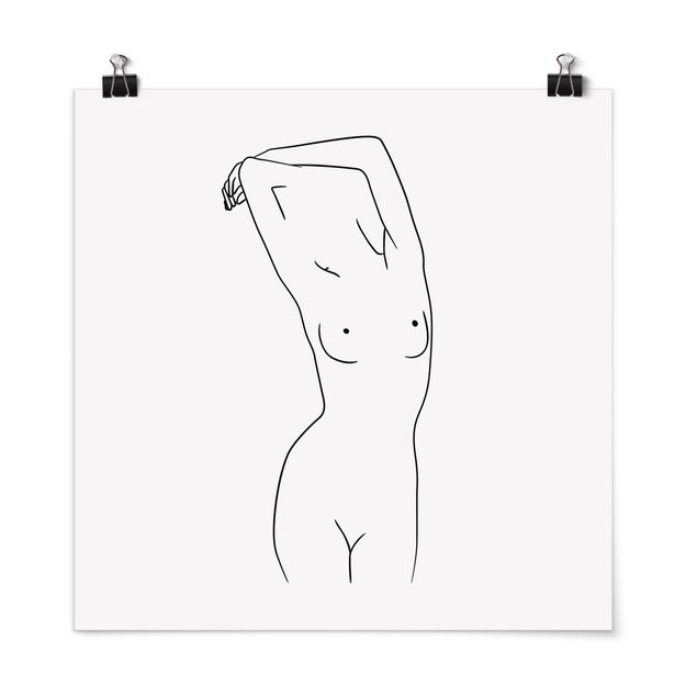 Láminas blanco y negro para enmarcar Line Art Nude Black And White