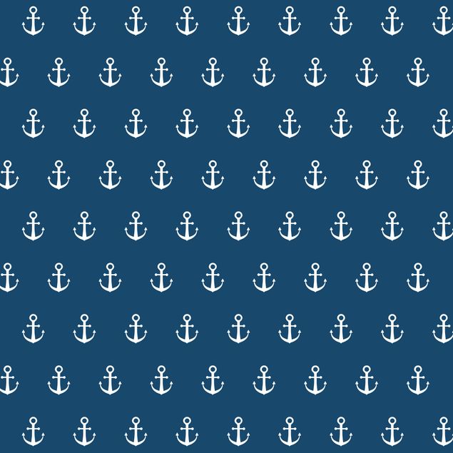 Láminas adhesivas Monogram Anchor Pattern Blue White
