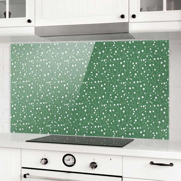 Decoración cocina Natural Pattern Growth With Dots On Green