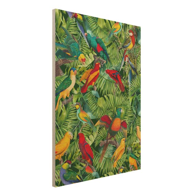 Decoración de cocinas Colourful Collage - Parrots In The Jungle