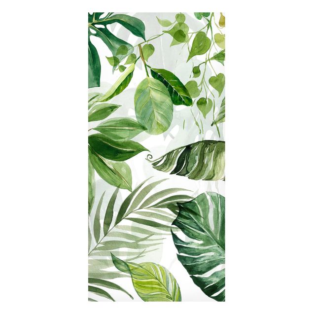 Tableros magnéticos flores Watercolour Tropical Leaves And Tendrils