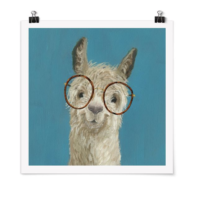 Póster de animales Lama With Glasses I