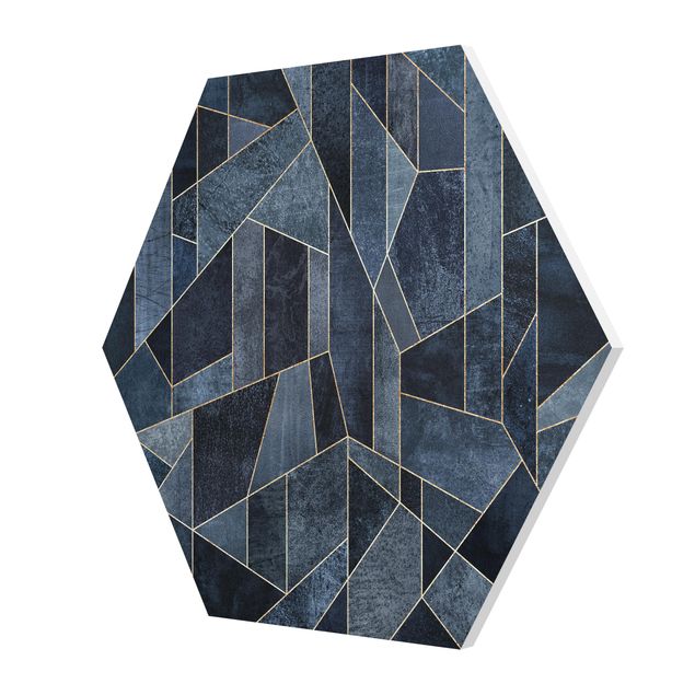 Cuadros Elisabeth Fredriksson Blue Geometry Watercolour