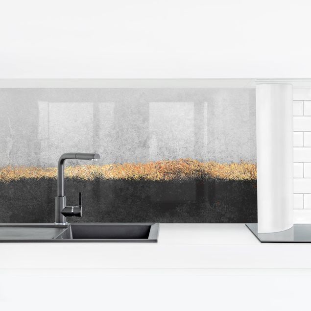 revestimiento pared cocina Abstract Golden Horizon Black And White