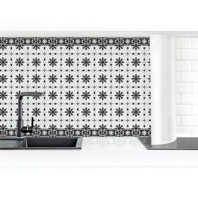 revestimiento pared cocina Geometrical Tile Mix Cross Black