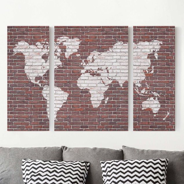 Decoración cocina Brick World Map