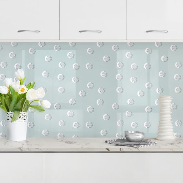 Decoración cocina Pattern With Dots And Circles On Bluish Grey