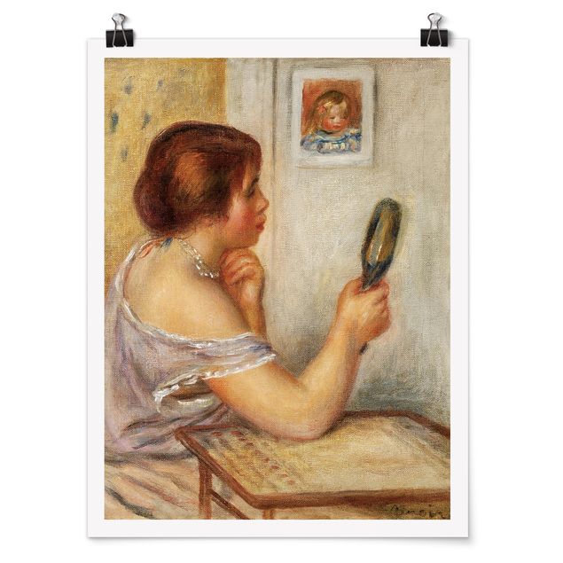 Estilos artísticos Auguste Renoir - Gabrielle holding a Mirror or Marie Dupuis holding a Mirror with a Portrait of Coco