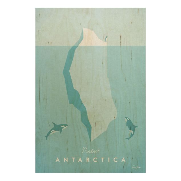 Cuadros de madera paisajes Travel Poster - Antarctica