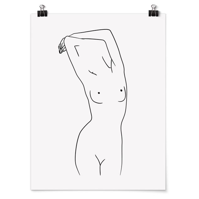 Póster blanco y negro Line Art Nude Black And White