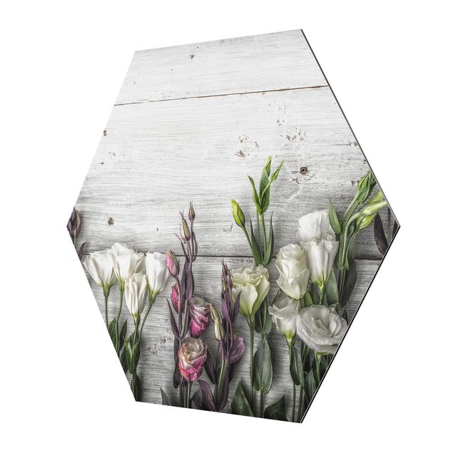 Cuadros decorativos Tulip Rose Shabby Wood Look