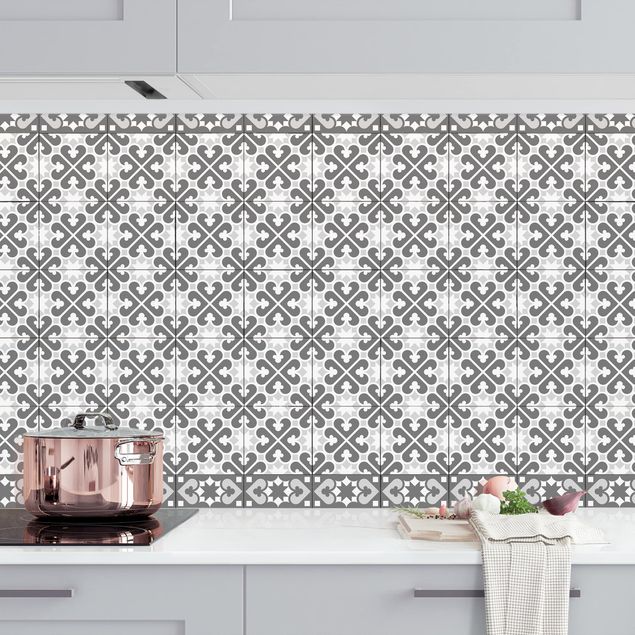 Decoración en la cocina Geometrical Tile Mix Hearts Grey