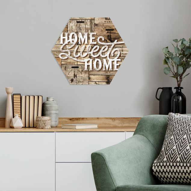 Cuadros con frases Home sweet Home Wooden Panel