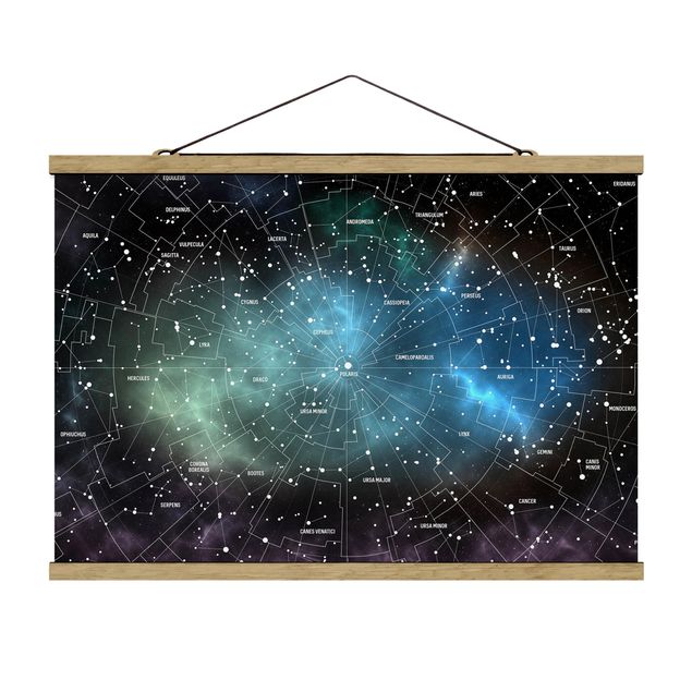 Cuadro negro Stellar Constellation Map Galactic Nebula
