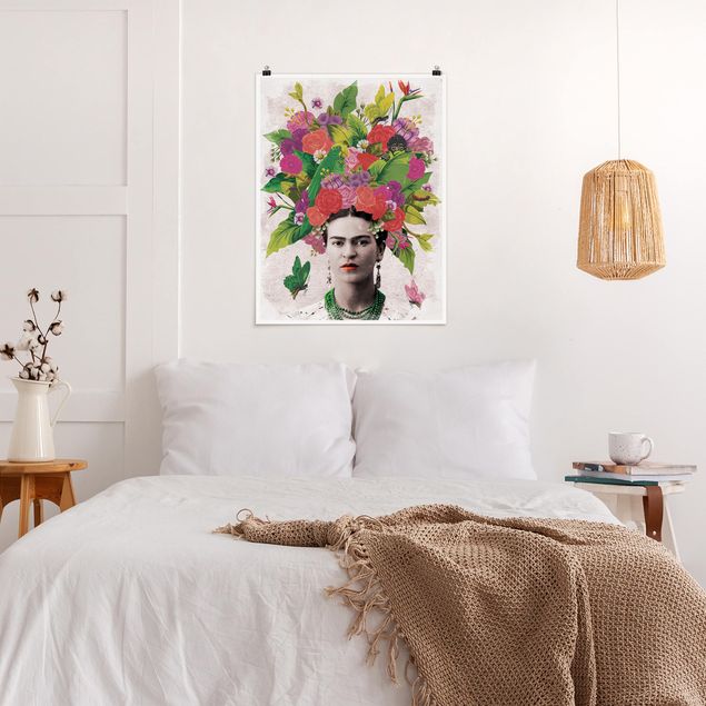 Cuadros de mariposas y flores Frida Kahlo - Flower Portrait