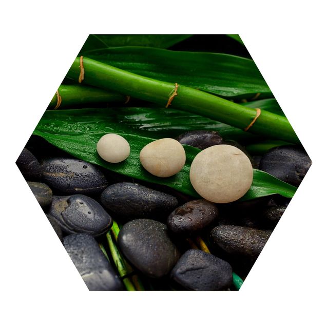 Cuadros de flores Green Bamboo With Zen Stones