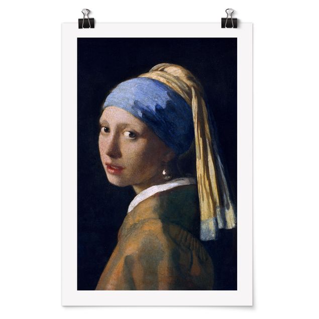 Póster de cuadros famosos Jan Vermeer Van Delft - Girl With A Pearl Earring